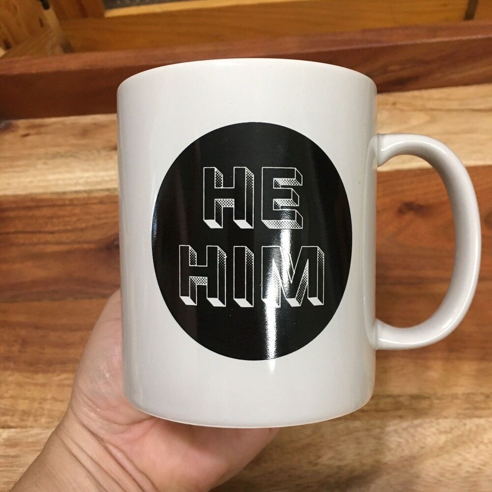 Room Essentials He Him Mug Coffee Cup Gray Pronoun Father Brother Husband Gift